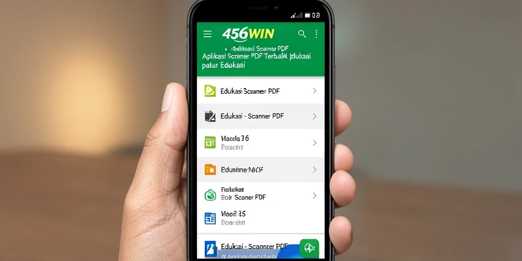 Tampilan antarmuka aplikasi 456WIN dengan fitur pemindaian PDF.