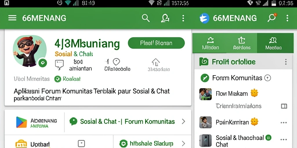 Tampilan antarmuka aplikasi 66MENANG yang menarik dan interaktif.