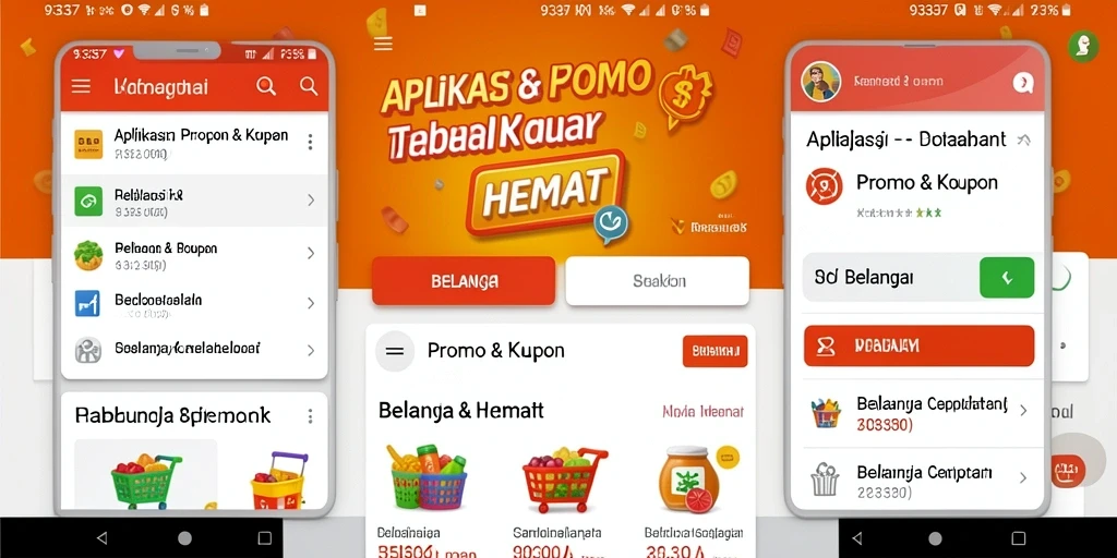 Tampilan antarmuka aplikasi 93337 dengan berbagai kupon dan promo.