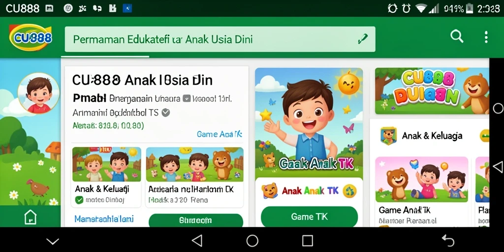 Antarmuka CU888 yang ceria dan interaktif untuk anak-anak.
