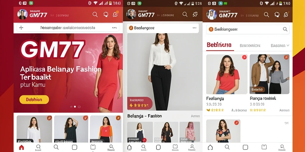 Antarmuka GM777 menampilkan koleksi fashion terkini dengan desain menarik.