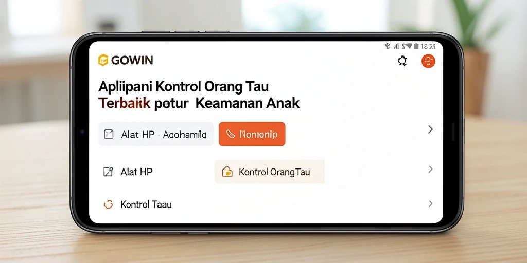 Antarmuka GOWIN menampilkan kontrol orang tua yang intuitif dan mudah diakses.
