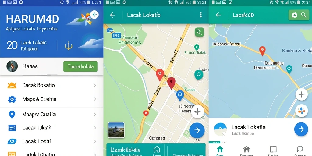 Tampilan antarmuka aplikasi Lacak Lokasi HARUM4D yang intuitif.