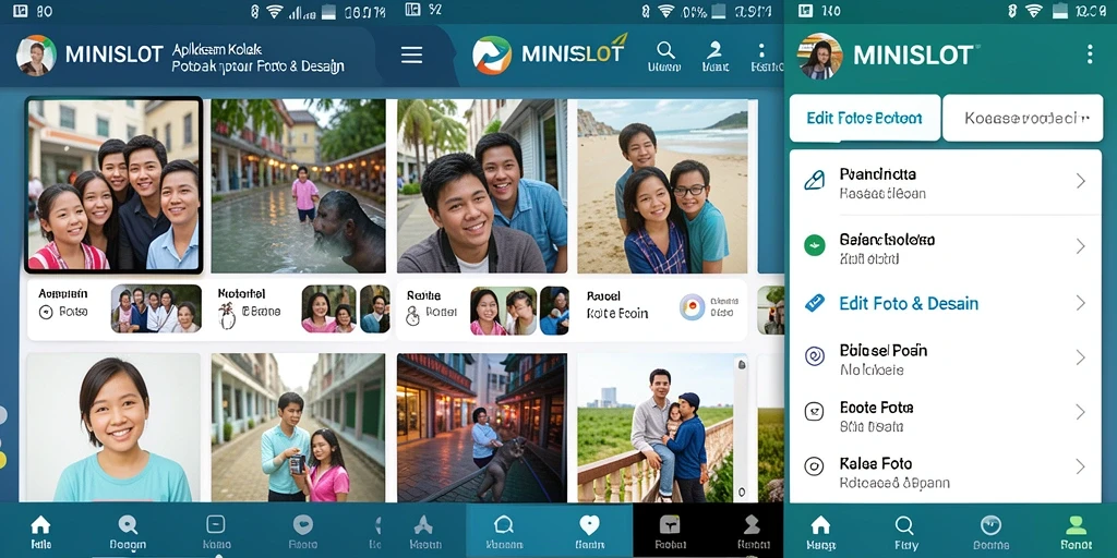 Tampilan antarmuka utama MINISLOT untuk kolase foto yang menarik dan mudah digunakan.