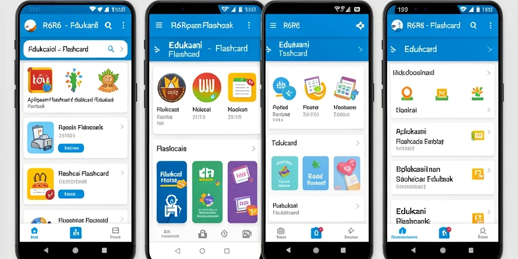 Antarmuka R6R6 yang sederhana dan menarik untuk belajar Flashcard.
